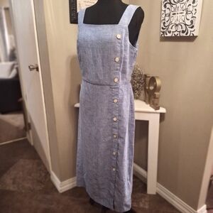 NWT Linen J. Mclaughlin Light Blue Chambray Sheath Dress Sz 4 To 6